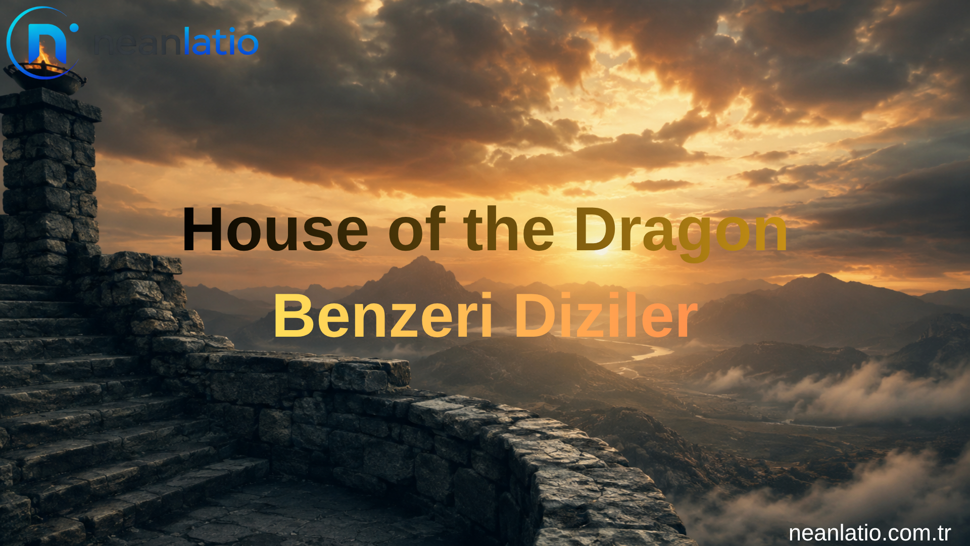 House of the Dragon benzeri diziler için ortaçağ atmosferini yansıtan taş yapı ve gökyüzü manzarası