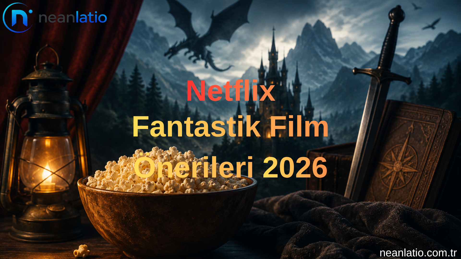 Netflix fantastik film önerileri için hazırlanmış büyülü atmosferli fantastik evren görseli