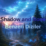 Shadow and Bone benzeri diziler için büyülü gökyüzü ve fantastik orman manzarası